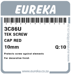 3C86 - Tek Screw Cap Red -3C86_Label_T